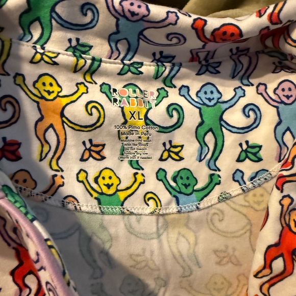 Roller Rabbit Multicolor Monkey Print Pajama Set - Picture 3 of 5